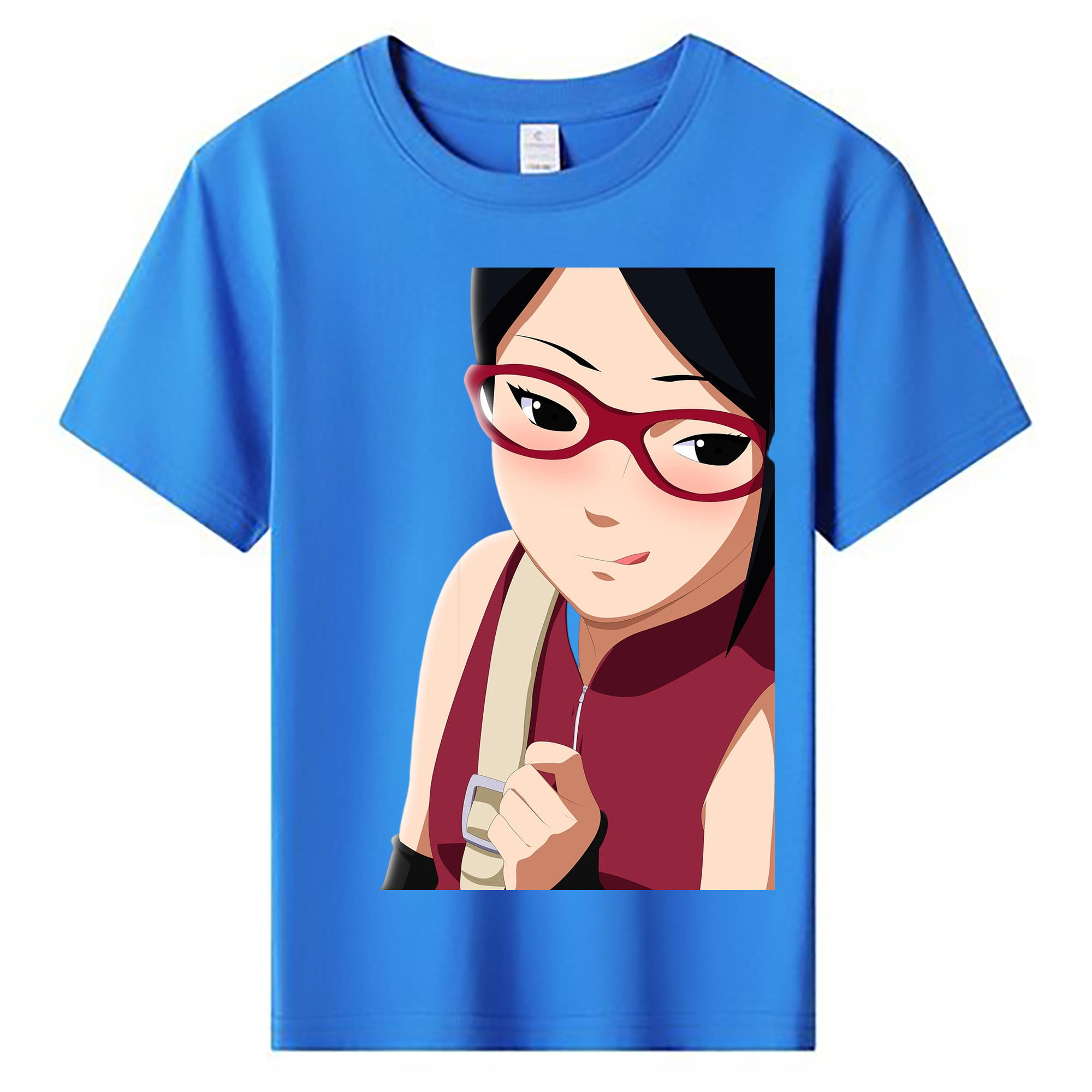 （画像用） NARUTO -ナルト- うちは サラダ Uchiha Sarada 綿100％キッズTシャツ（フロントプリント）